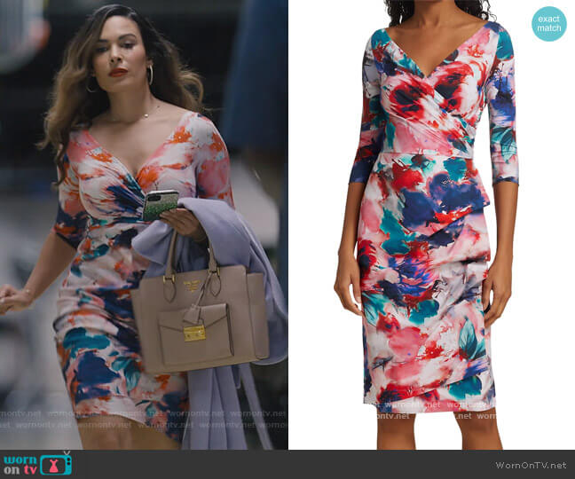 Chiara Boni La Petite Robe Florien Floral Sheath Dress worn by Valeria (Nadine Velazquez) on Queens