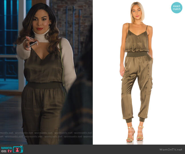 Cinq a Sept Twill Amia Jumpsuit worn by Valeria (Nadine Velazquez) on Queens