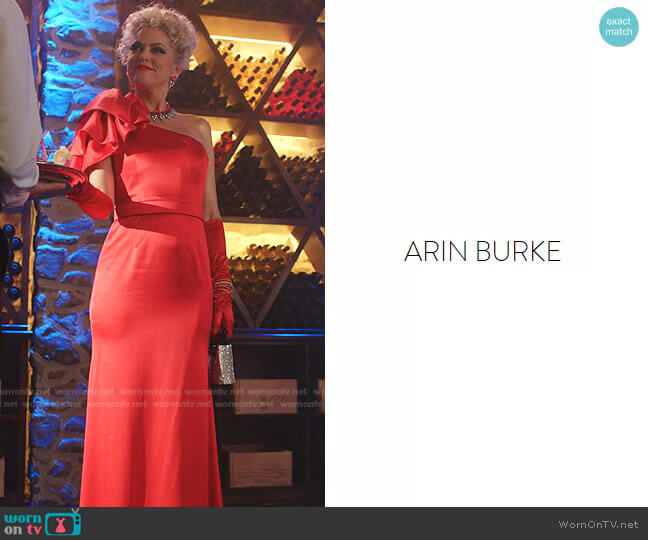 costume designer Arin Burke Custom designed worn by Alexis Carrington (Elaine Hendrix) on Dynasty