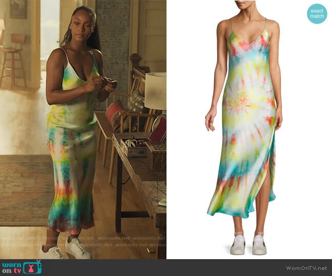 Dannijo Tie dye Slip Dress worn by Angela Vaughn (Yaya DaCosta) on Our Kind of People