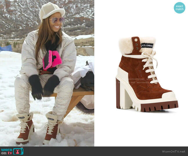 Dolce & Gabbana High-Heeled Trekking Boots worn by Mary Cosby on The Real Housewives of Salt Lake City