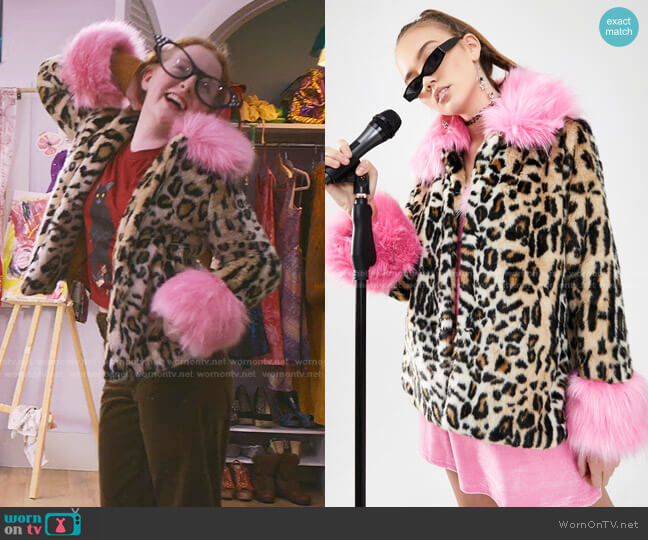 dELiA*s by Dolls Kill Sass Attack Faux Fur Coat worn by Mallory Pike (Vivian Watson) on The Baby-Sitters Club