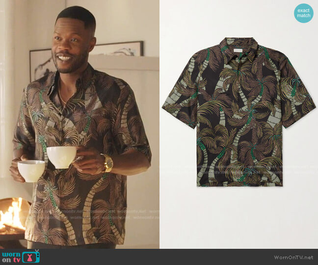 Dries Van Noten Printed Silk Shirt worn by Jeff Colby (Sam Adegoke) on Dynasty