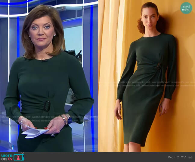The Fold London Dulwich Dress worn by Norah O'Donnell on CBS Evening News