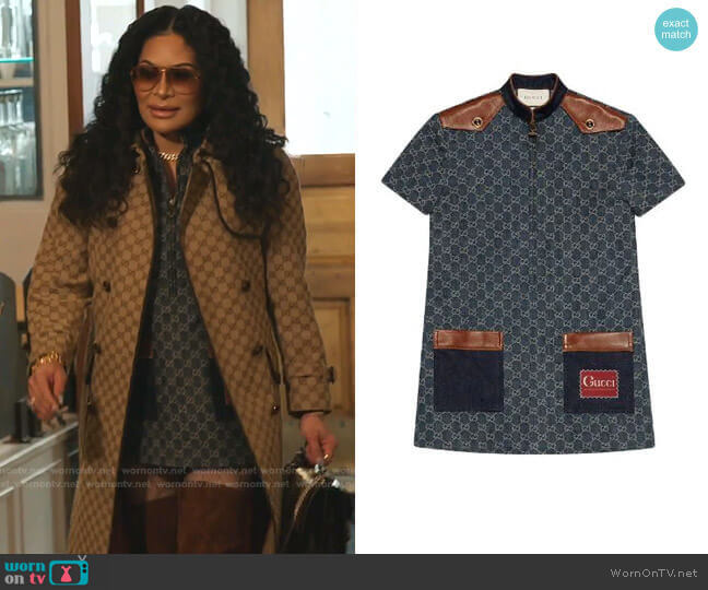 Gucci Eco-Washed Organic Denim Dress worn by Jen Shah on The Real Housewives of Salt Lake City