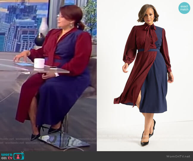 Eloquii Colorblocked Dress worn by Ana Navarro on The View