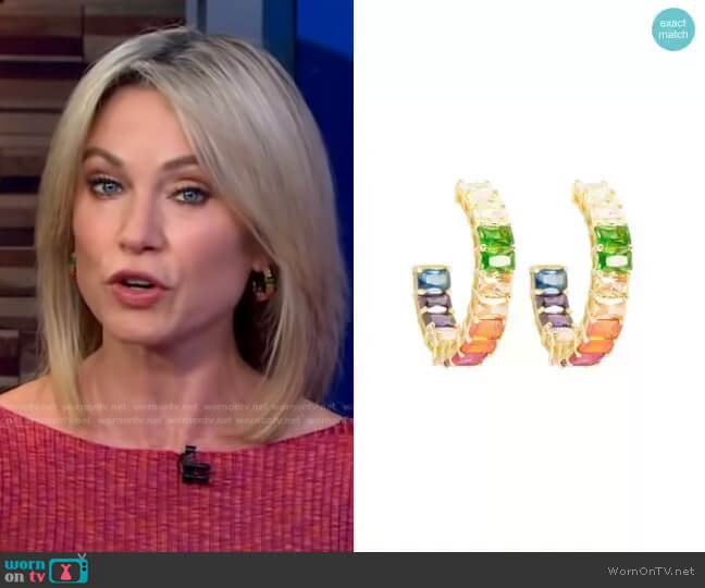 Ragen Emerald Rainbow Hoops worn by Amy Robach on Good Morning America