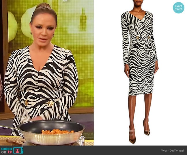 Escada Dorgia Zebra-Print Belted Dress