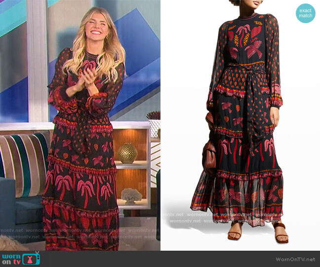 Farm RIO Black Tropical Magic Maxi Dress worn by Amanda Kloots on The Talk