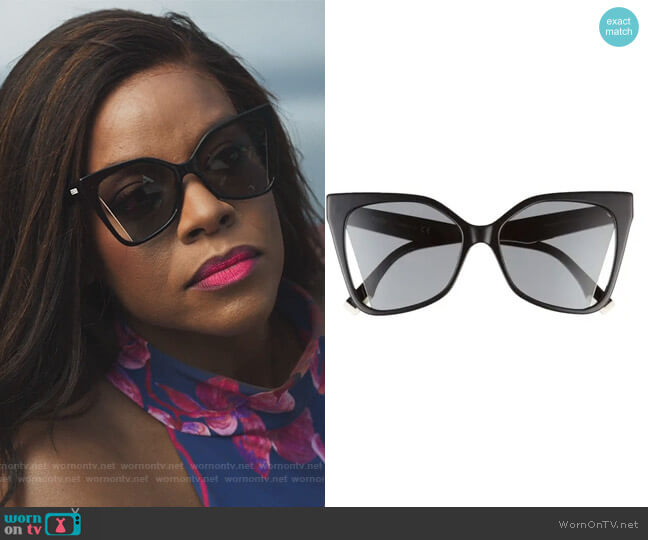 Fendi 55mm Cutout Butterfly Sunglasses worn by Leah Franklin-Dupont (Nadine Ellis) on Our Kind of People