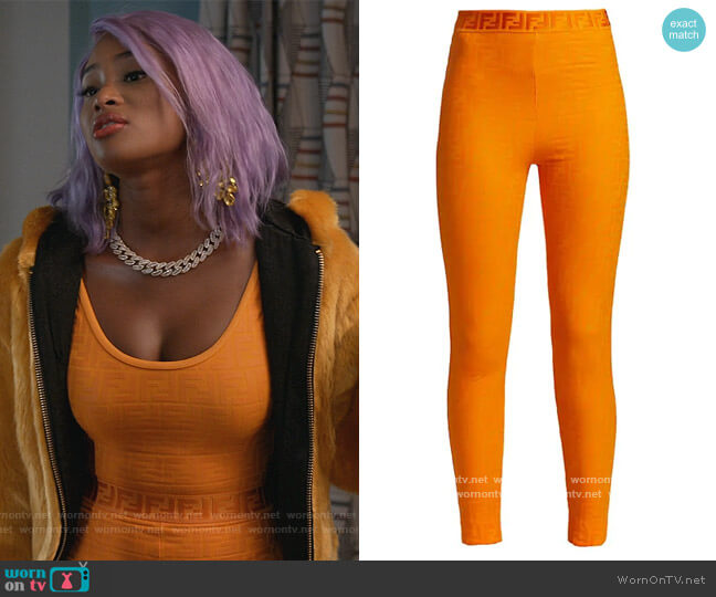 Fendi FF Fendirama Fitness Leggings worn by Lauren Rice (Pepi Sonuga) on Queens