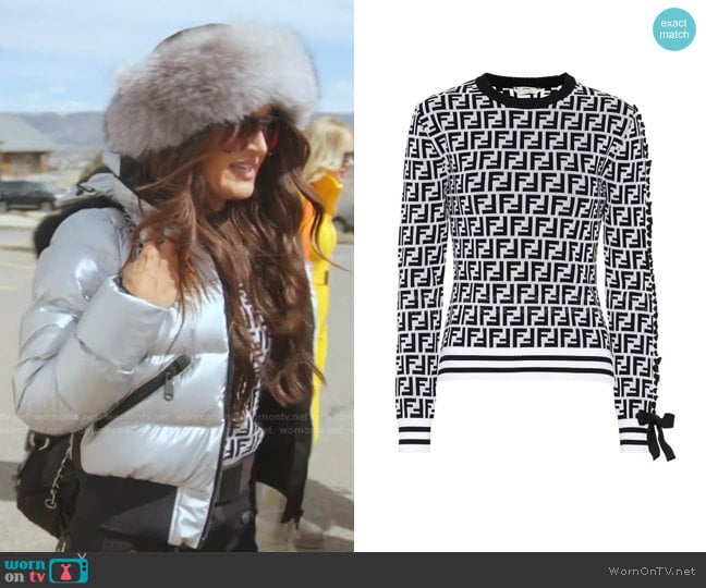 Fendi Logo sweater worn by Lisa Barlow on The Real Housewives of Salt Lake City