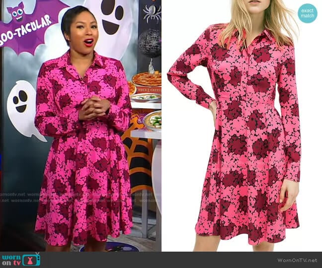 Kate Spade Floral Flare Shirtdress worn by Alicia Quarles on Good Morning America