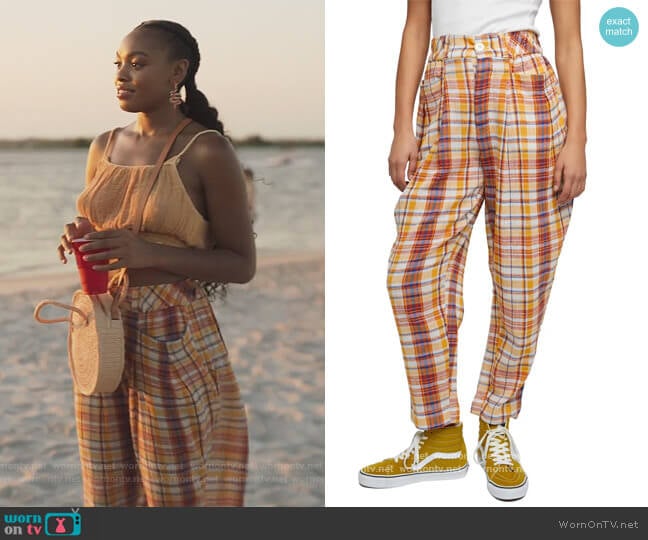 Free People Make a Stand Plaid Trousers worn by Nikki Vaughn (Alana Bright) on Our Kind of People