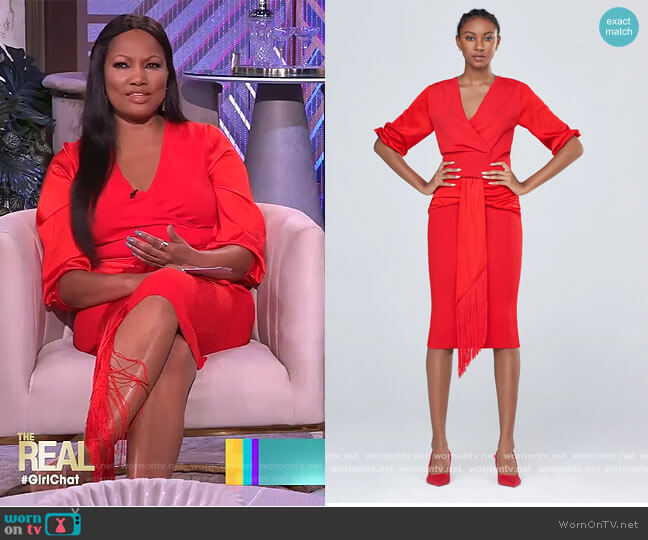 Gabrielle Union V-Neck Fringe Sweater Skirt worn by Garcelle Beauvais on The Real