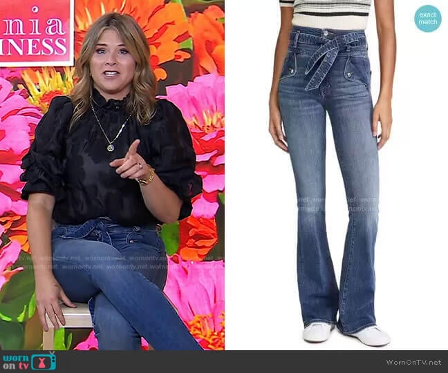 Veronica Beard Giselle High Rise Flare Skinny Jeans worn by Jenna Bush Hager on Today