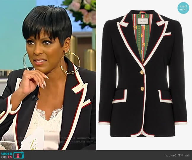 Gucci Contrast Trim Blazer Jacket worn by Tamron Hall on Tamron Hall Show