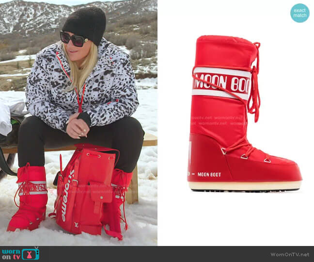 Moon Boot Icon logo snow boots worn by Heather Gay on The Real Housewives of Salt Lake City