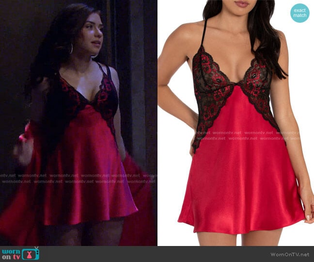 In Bloom by Jonquil Shimmer Satin & Lace Chemise worn by Ciara Brady (Victoria Konefal) on Days of our Lives