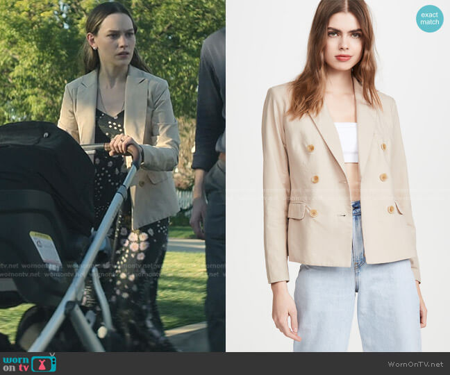 James Perse Soft Double Breasted Blazer worn by Love Quinn (Victoria Pedretti) on You