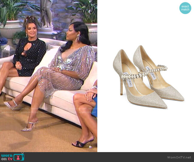 Jimmy Choo Baily Pearl-Embellished Pumps worn by Garcelle Beauvais on The Real Housewives of Beverly Hills
