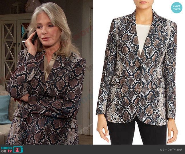 Elie Tahari Jovanna Snakeskin-Print Blazer worn by Marlena Evans (Deidre Hall) on Days of our Lives