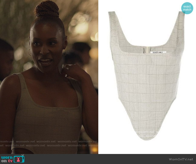 KNWLS Check Print Corset Top worn by Issa Dee (Issa Rae) on Insecure