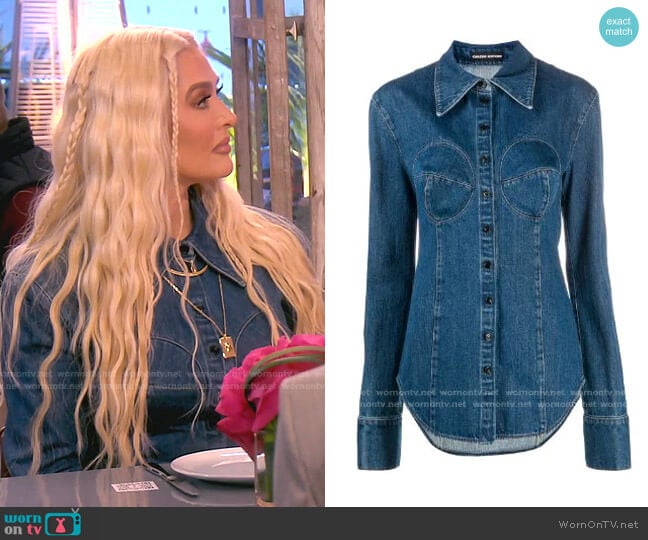 Kwaidan Editions Button-Down Denim Shirt worn by Erika Jayne on The Real Housewives of Beverly Hills