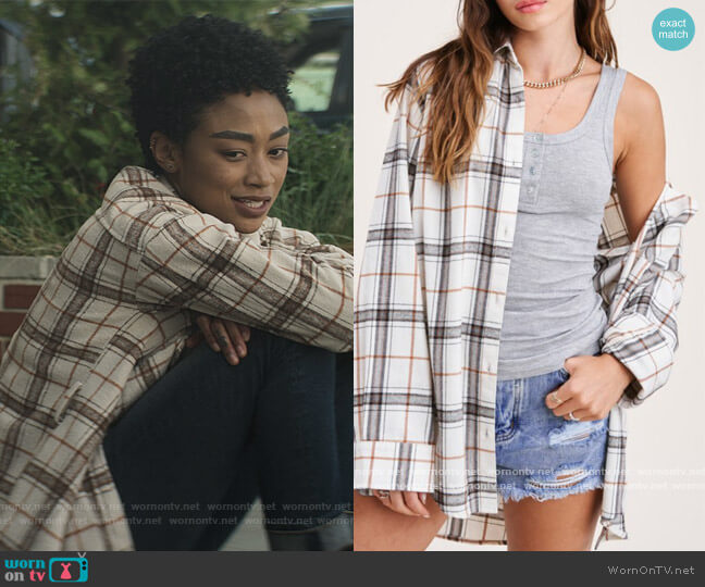 La Miel Classic Plaid Shirt worn by Marienne (Tati Gabrielle) on You