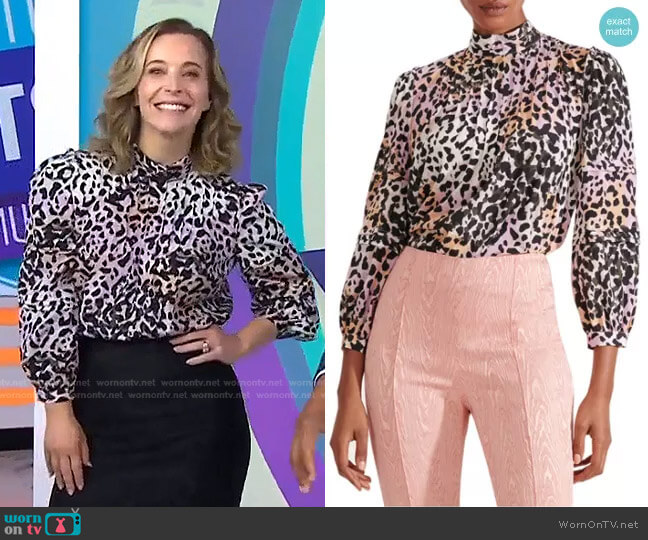 Veronica Beard Lety Cheetah Blouse