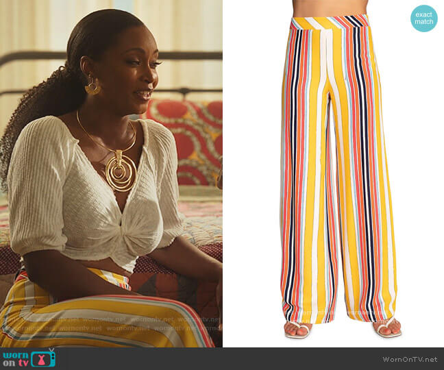 Trina Turk Long Weekend Striped Pants worn by Angela Vaughn (Yaya DaCosta) on Our Kind of People