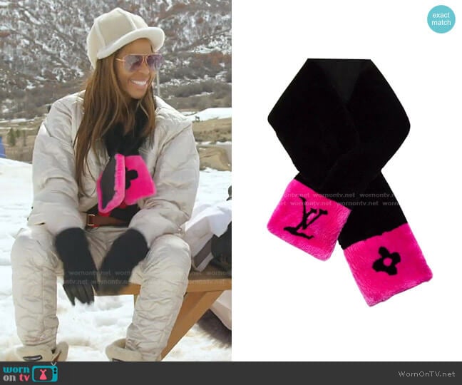 Louis Vuitton LV in the City Beaver Fur Compact Scarf worn by Mary Cosby on The Real Housewives of Salt Lake City