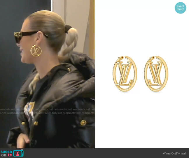 Louis Vuitton Louise Hoop Earrings worn by Dorit Kemsley on The Real Housewives of Beverly Hills