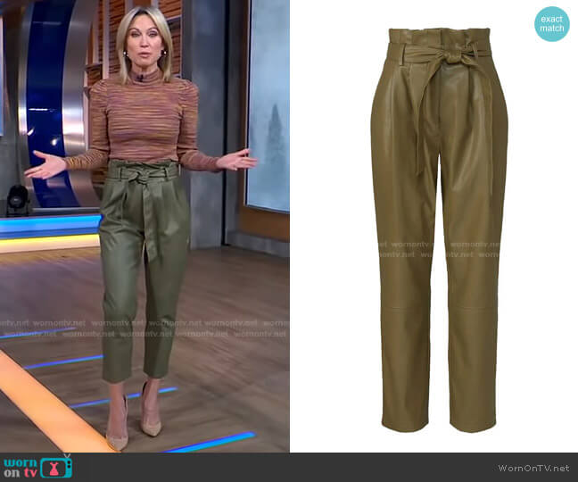 Love, Whit by Whitney Port Faux Leather Pants worn by Amy Robach on Good Morning America