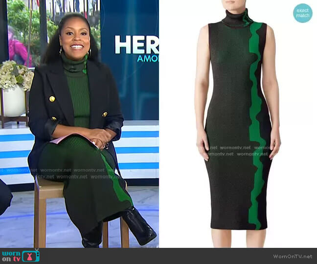 Solace London Lowri Sheath Dress worn by Sheinelle Jones on Today