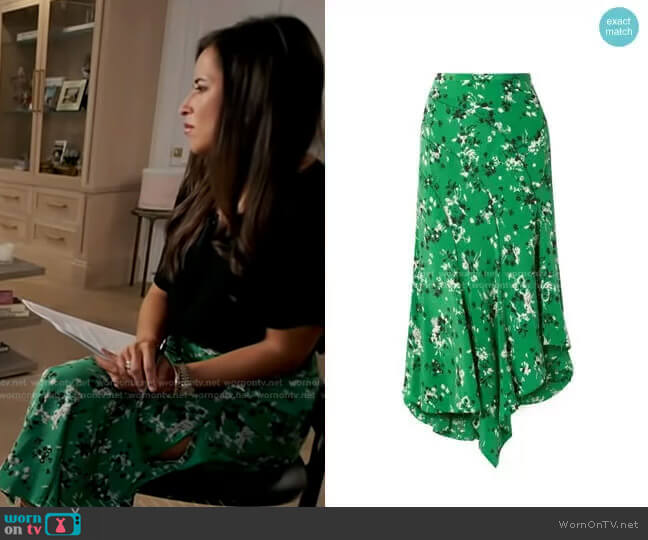 Veronica Beard Mac Asymmetric Floral Skirt