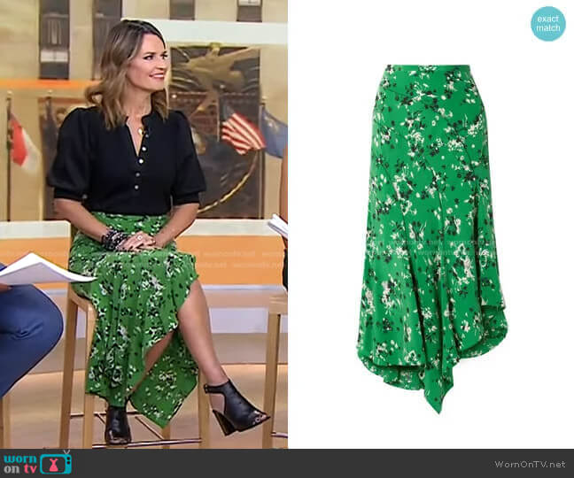 Veronica Beard Mac Asymmetric Floral Skirt worn by Savannah Guthrie on Today