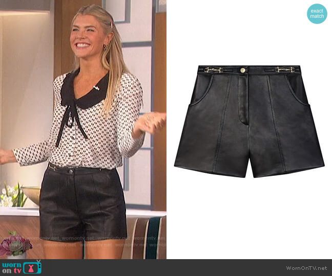 Maje Tailored Horse bit Leather Shorts worn by Amanda Kloots on The Talk