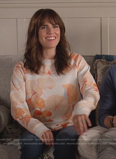 Marina’s floral print sweatshirt on Home Economics