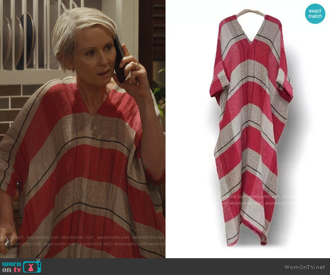 H's Cabinet Kaftan Dress worn by Miranda Hobbs (Cynthia Nixon) on And Just Like That