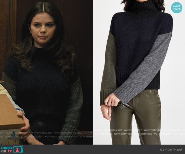 Naadam Colorblocked Crop Turtleneck worn by Mabel Mora (Selena Gomez) on Only Murders in the Building