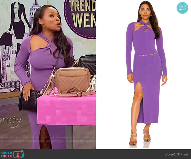 Nicholas Acantha Knit Twist Front Long Sleeve Midi Dress