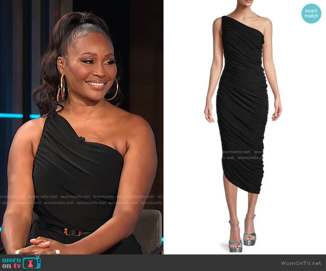 Norma Kamali Diana Ruched One-Shoulder Gown