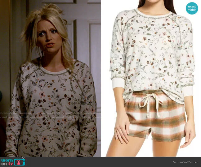 PJ Salvage Floral Print Pajama Top worn by Gina Dabrowski (Annaleigh Ashford) on B Positive