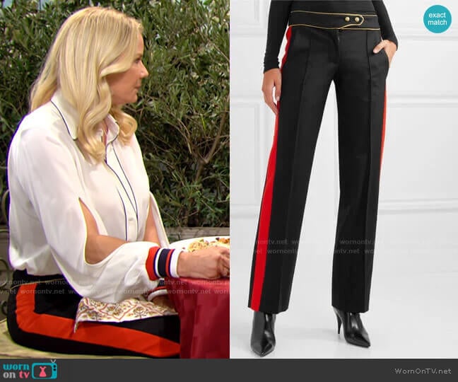 Paco Rabanne Striped Straight-Leg Pants worn by Brooke Logan (Katherine Kelly Lang) on The Bold and the Beautiful