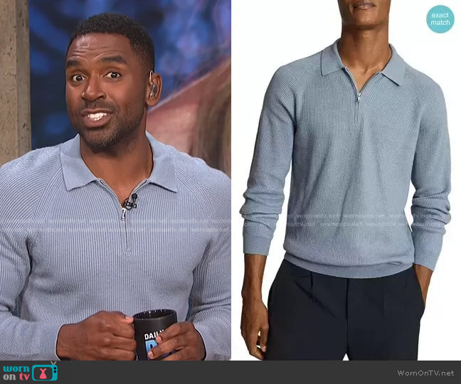 Reiss Quarter Zip Sweater worn by Justin Sylvester on E! News
