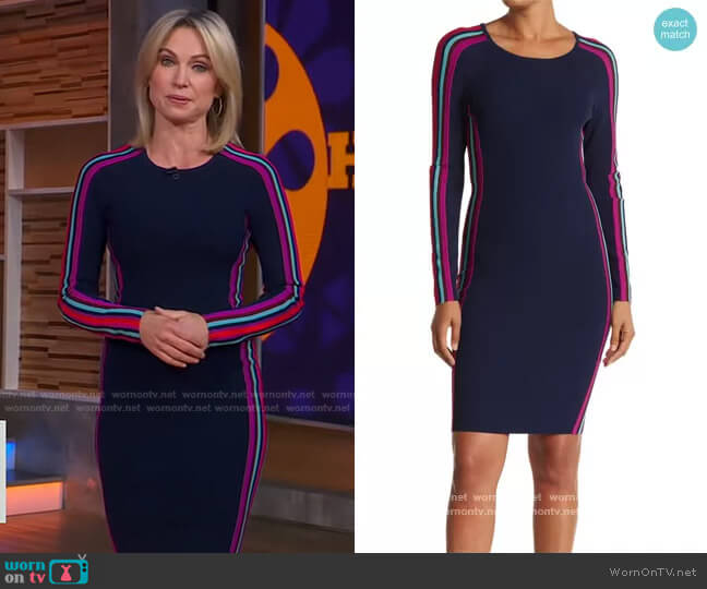 Milly Racer Stripe Dress worn by Amy Robach on Good Morning America