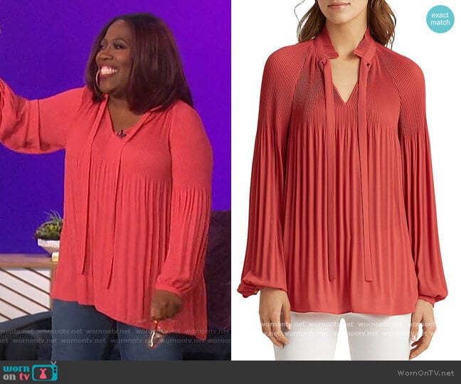 Ralph Lauren Pleated Blouse worn by Sheryl Underwood on The Talk