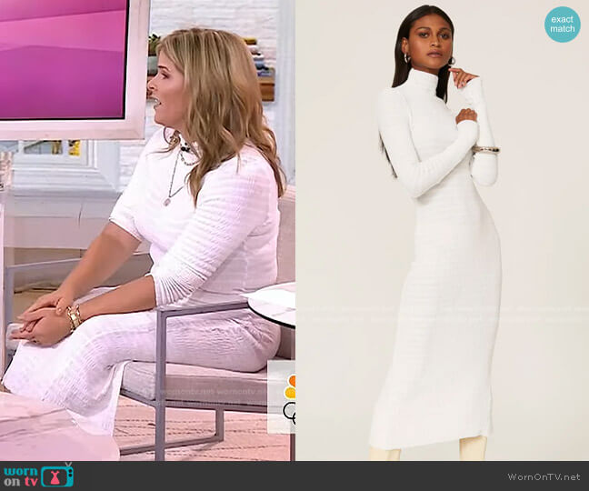 Rosetta Getty Ruched Turtleneck Dress worn by Jenna Bush Hager on Today