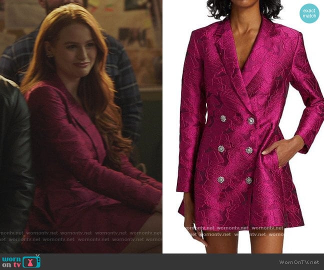 Rotate Birger Christensen Newton Brocade Blazer Dress worn by Cheryl Blossom (Madelaine Petsch) on Riverdale
